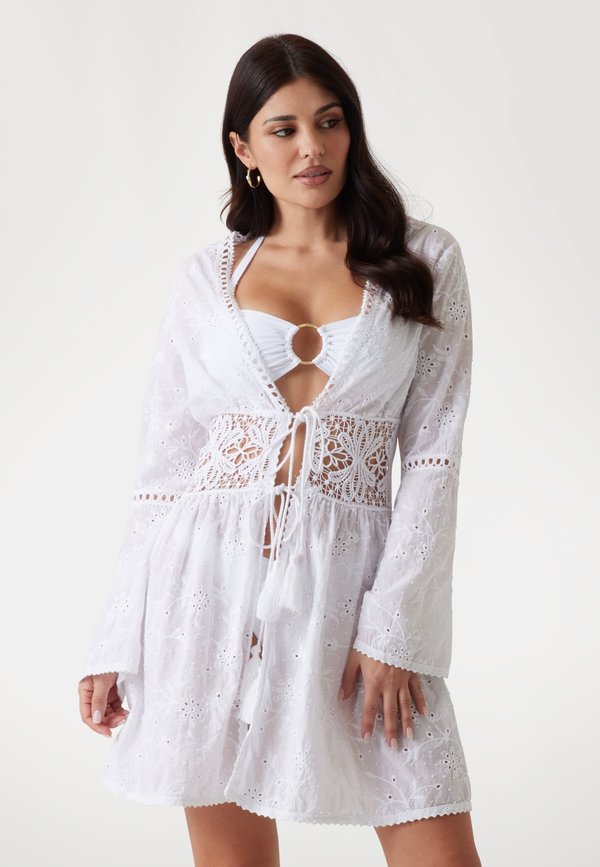 BRODERIE AJOURÉE - Freizeitkleid - blanc