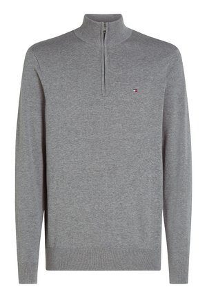 Tommy Hilfiger, QUARTER ZIP MOCK NECK - Neule - medium grey heather