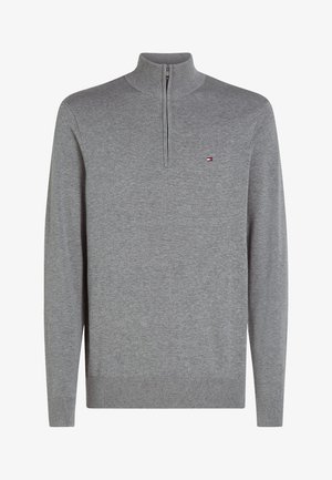 Tommy Hilfiger, QUARTER ZIP MOCK NECK - Neule - medium grey heather