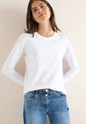 BASIC RUNDHALS - T-shirt à manches longues - weiß
