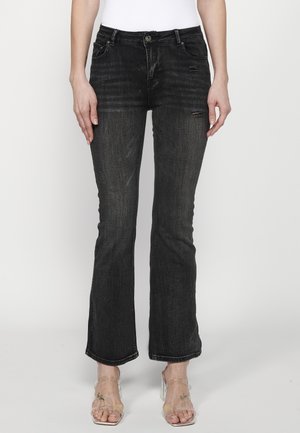 Koroshi Bootcut piegriezuma džinsi - denim black