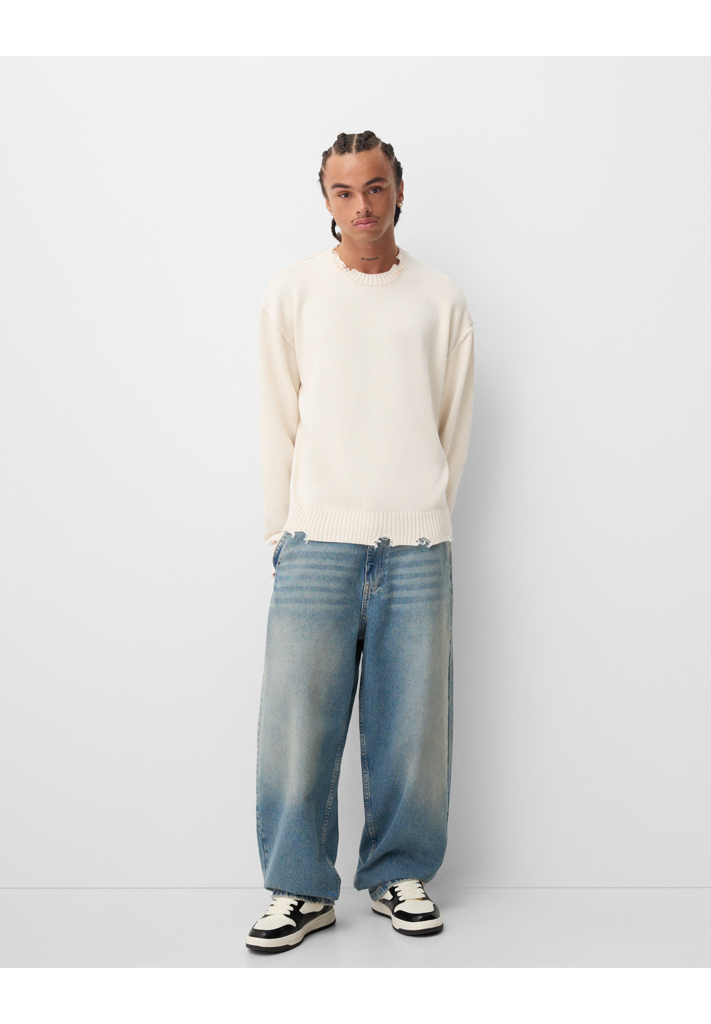 Bershka ダークグレー ニット Bershka ダークグレー ニット Bershka knit high neck dress in