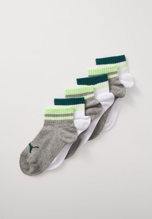 Puma KIDS HERITAGE STRIPE QUARTER UNISEX 6 PACK - Sokid - white/grey