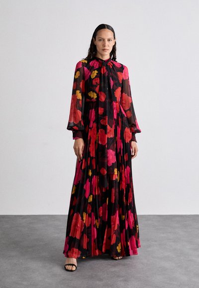 Erdem LONG SLEEVE GOWN WITH PLEATED SKIRT - Gallakjole - black