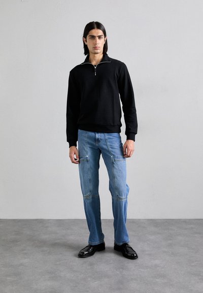 GCDS ESSENTIALS HALF ZIP - Felpa - black