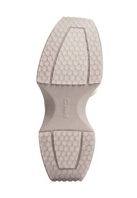 Podeszwa buta w jasnoszarym kolorze z sześciokątnym wzorem tekstury. Posiada rowki zapewniające przyczepność oraz lekkie wygięcie dla komfortu.