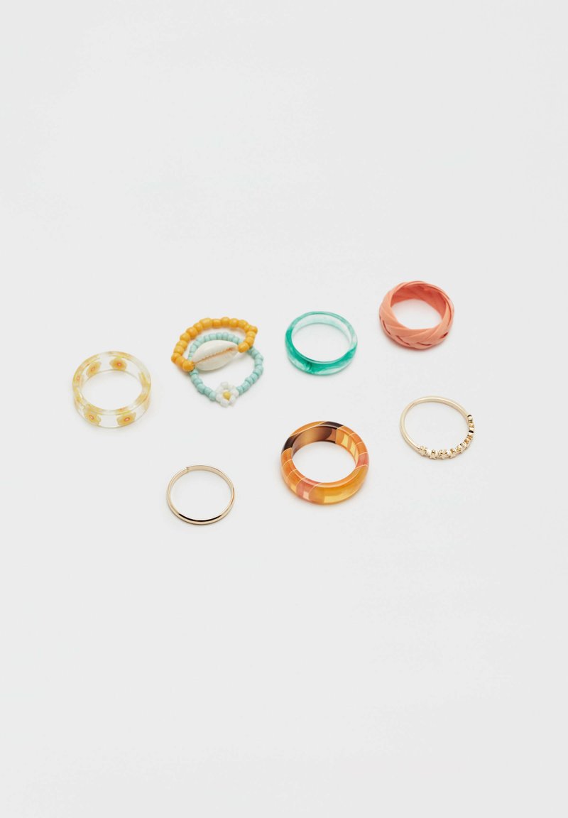 Damen Halsketten | PULL&BEAR 8 PACK Ring orange - XL96804 Damen Halsketten | PULL&BEAR 8 PACK Ring orange - XL96804