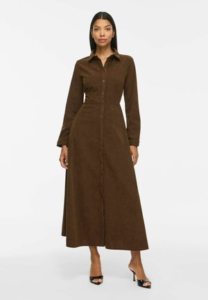 VILA, SHIRT DRESS VIELSA MIDI - Дълга рокля - coffee bean1