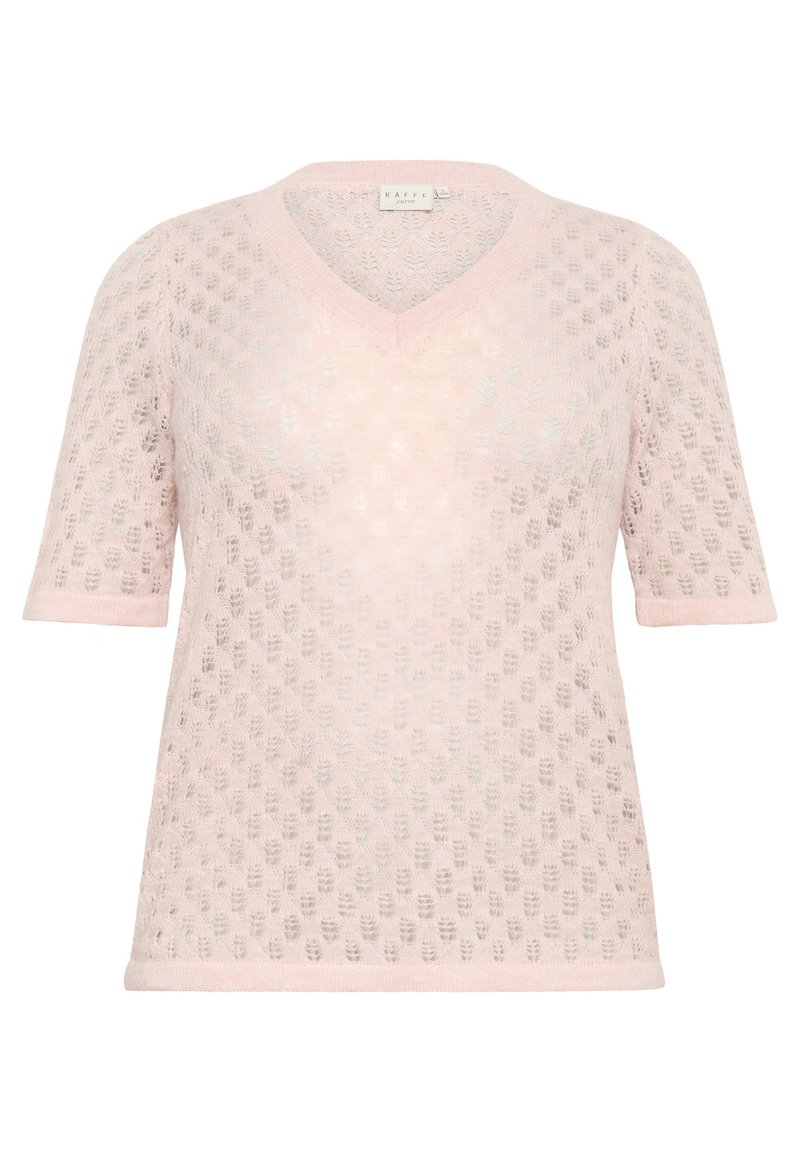 Kaffe Curve T-shirt basic donkerroze