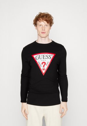 Guess ORIGINAL LOGO - Hosszú ujjú felső - jet black