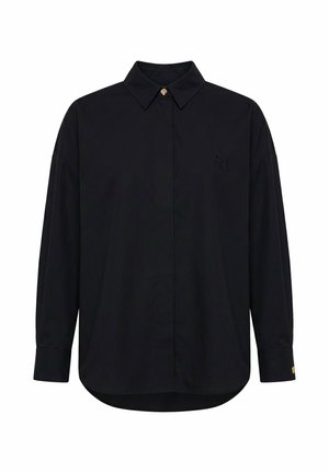 Studio Untold, HEMDBLUSE, OVERSIZED, SU STICKEREI, MANSCHETTEN MIT GOLDKNÖPFEN - Button-down blouse - black