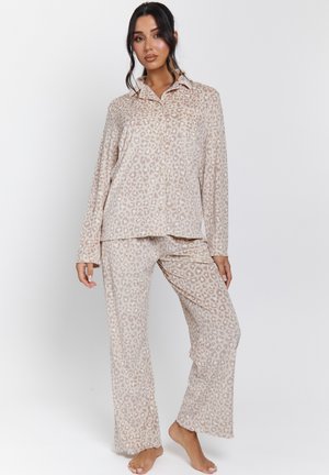 LEOPARD LONG SLEEVE AND PRINTED SET - Nattplagg set - beige