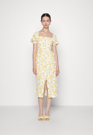 CURTIS PUFF SLEEVE MIDI DRESS - Day dress - off-white