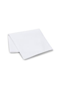 Tovaglia bianca con una texture liscia, forma rettangolare e bordi piegati con cura, realizzata in tessuto adatto per ambienti di ristorazione.