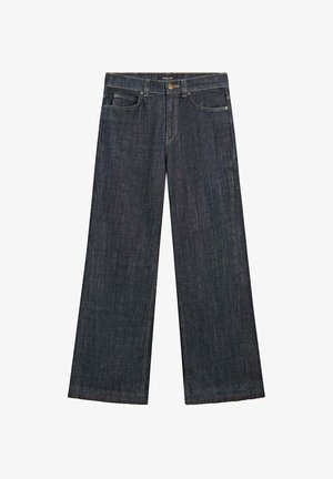 Massimo Dutti, FLARED HIGH-WAIST - Jeans a zampa - mottled dark blue