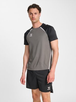 Hummel LEAD 2.0 - Sport T-Shirt - steel gray asphalt