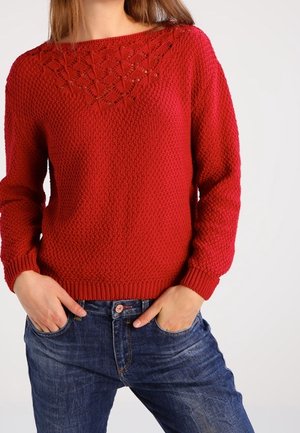 Stickad tröja - dark red