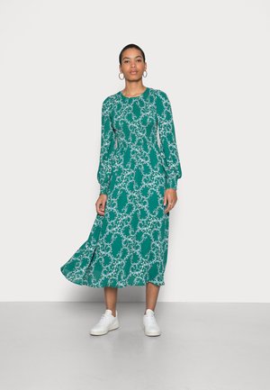 DRESS AMELIA PRINT AND SMOCK - Kjole - dark green