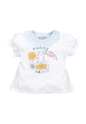 STRAND - Print T-shirt - weiß-hellblau