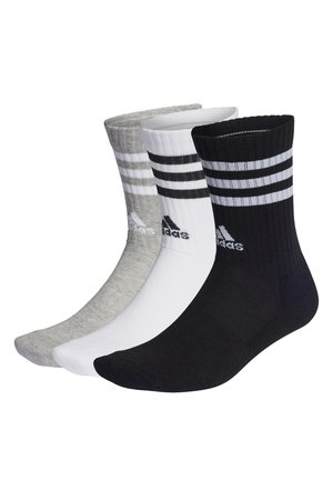 UNISEX 3 PACK - Sports socks - medium grey heather   white   black   white