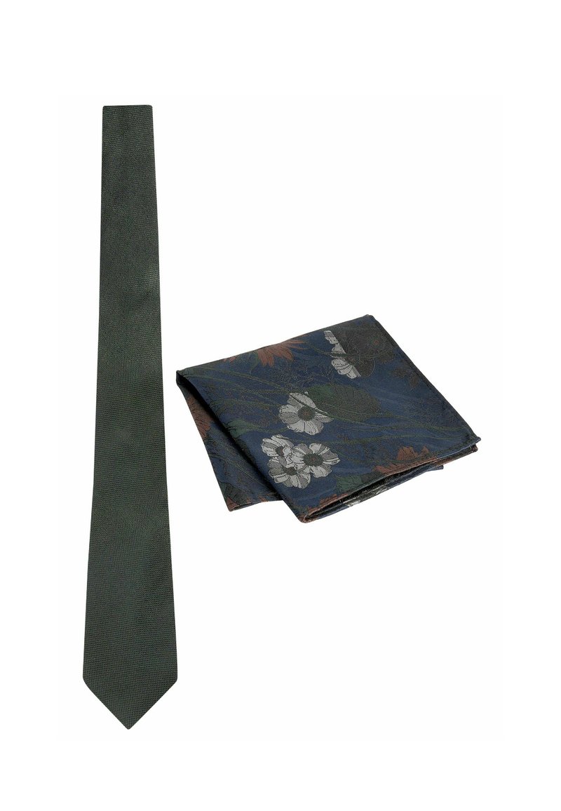 Next SET REGULAR - Díszzsebkendő - forest green navy blue floral