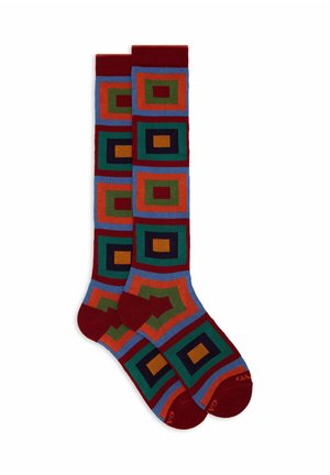 WITH CONCENTRIC SQUARE MOTIF - Calzettoni - amaranto
