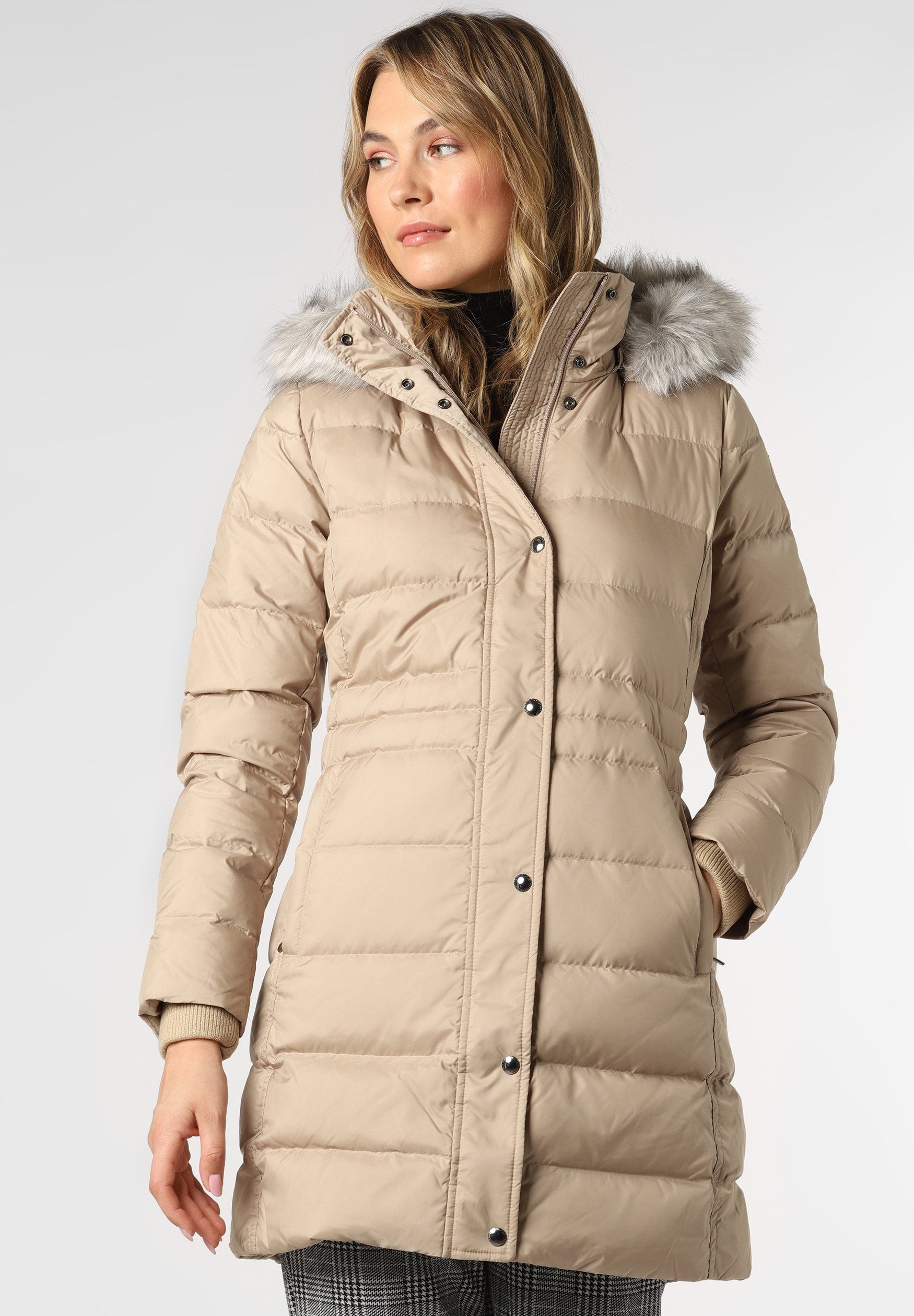 beige down coat