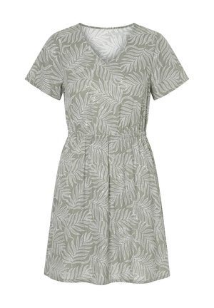 Angel of Style, DRESS, A-LINE, LEAF PATTERN - Freizeitkleid - reed green