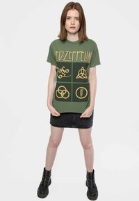 Paradiso Clothing LED ZEPPELIN GOLD SYMBOLS - Print T-shirt - green