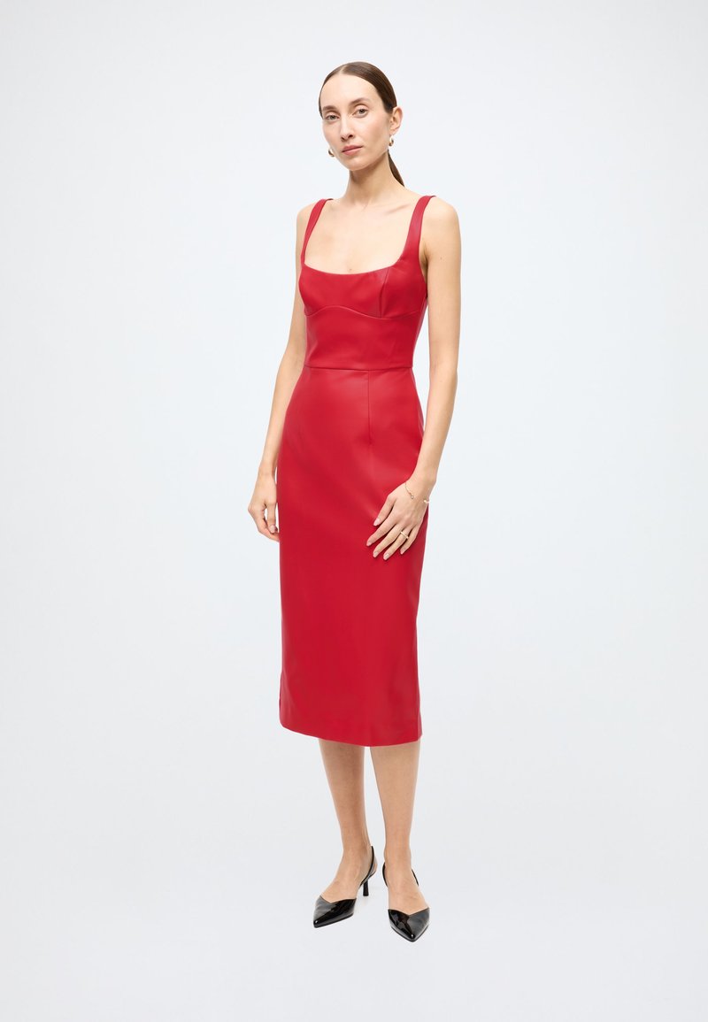 Bardot KASSY VEGAN LEATHER DRESS - Cocktail dress / Party dress - famous red/light red - Zalando Bardot KASSY VEGAN LEATHER DRESS - Cocktail dress / Party dress - famous red/light red - Zalando