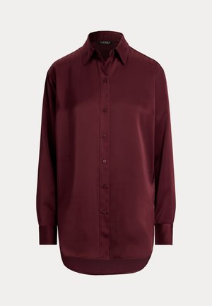 Lauren Ralph Lauren, RELAXED FIT SATIN CHARMEUSE SHIRT - Πουκαμίσα με κουμπιά - dark garnet