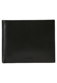 Černá kožená peněženka s hladkým povrchem, obdélníkovým tvarem a vyraženým logem "JOOP!" ve spodním středu.