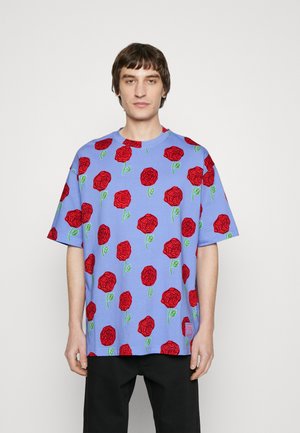 Versace Jeans Couture INTERLOCK ROSES - T-shirt print - periwinkle
