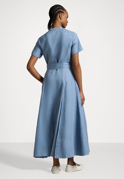 Polo Ralph Lauren BELTED SILK BLEND A LINE DRESS - Päevakleit - channel blue