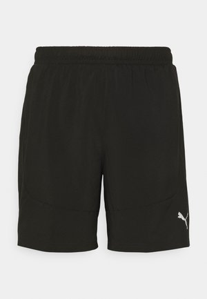 Crne atletske šortse od laganog materijala, s elastičnim pojasom i bočnim džepovima. Uključuje bijeli Puma logo na donjem rubu.