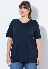 Ulla Popken 2 PACK SHORT SLEEVE V-NECK - Jednoduché tričko - marine