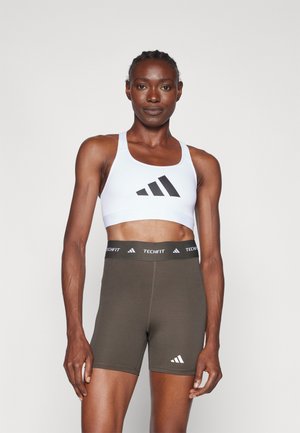 adidas Performance POWERREACT BIG LOGO GRAPHIC BRA - Reggiseno sportivo con sostegno leggero - white