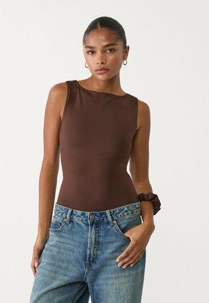 BOAT NECK  - Top - dark brown