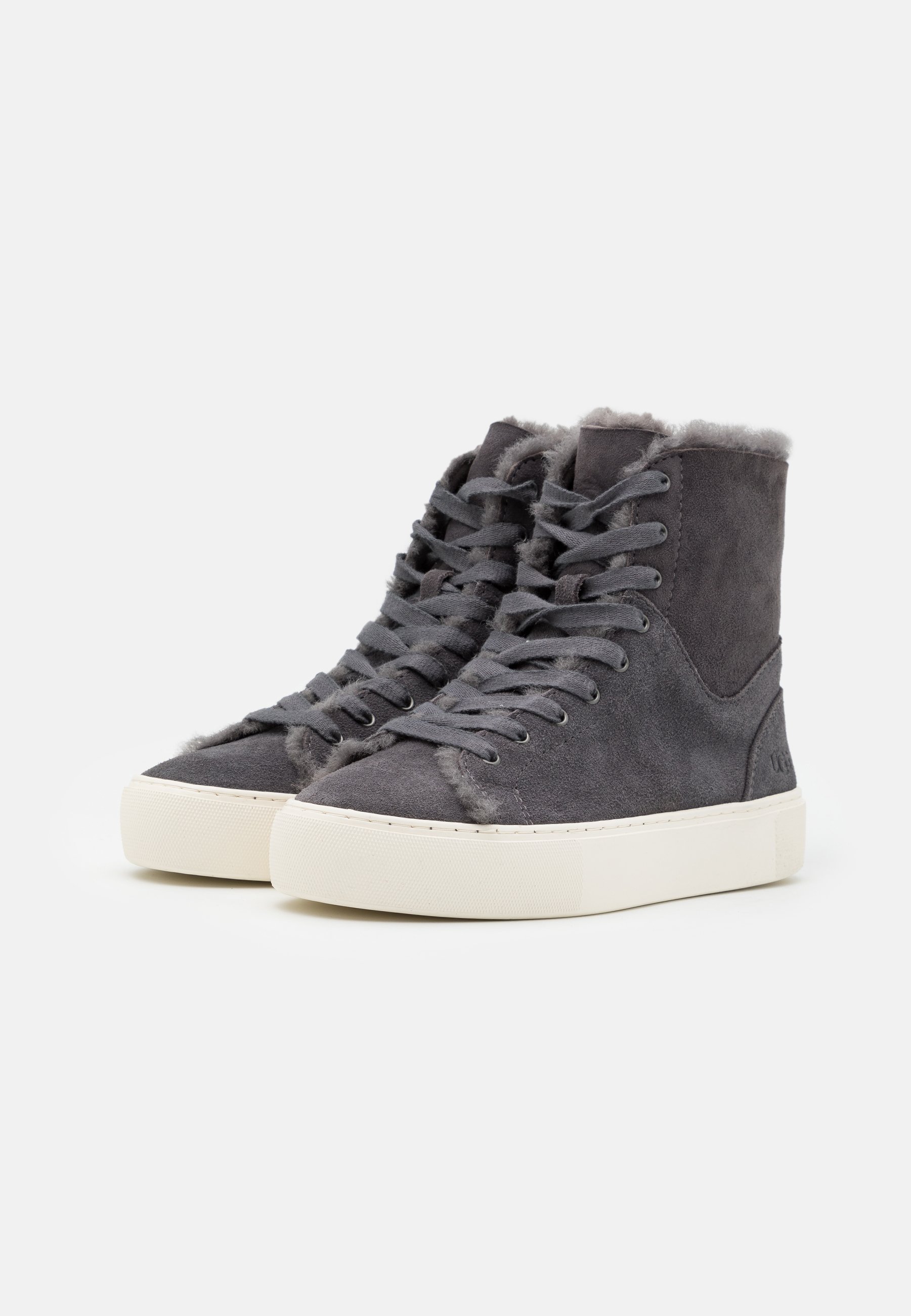 UGG BEVEN - Sneakers hoog - dark grey/Donkergrijs - Zalando.be