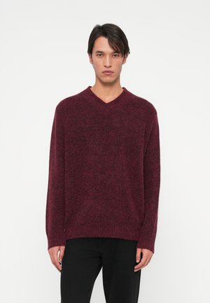 FLOYD V NECK - Pulóver - rum raisin melange