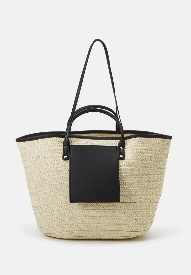 Lindex BAG STRAW WITH POCKET Shoppingväska black/svart Zalando.se