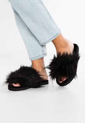 HAIRY POOL - Slippers - black