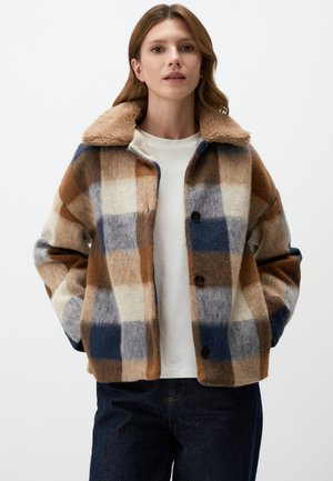 CHECKERED WITH COLLAR - Veste mi-saison - dark blue