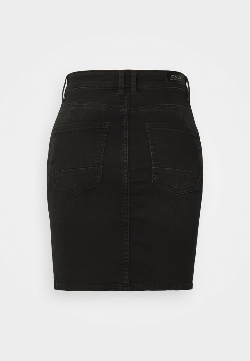 ONLY ONLDAISY YOKE ZIP SKIRT Denim skirt washed black/black denim