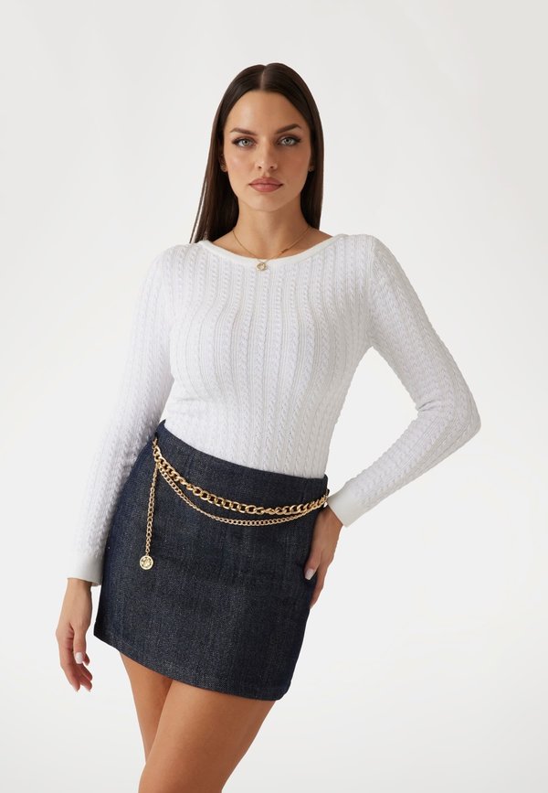 ZOPFPULLOVER - Strickpullover - weiß