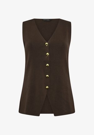 Evans, PLUS SIZE VESTS & CAMIS - Waistcoat - chocolate