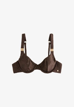Mint Velvet, REGULAR FIT - NON PADDED UNDERWIRED BIKINI TOP - Bikini-Top - chocolate brown lurex