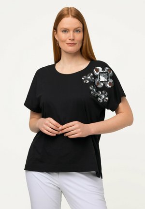 Ulla Popken T-shirt con stampa - black