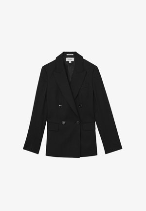 Reiss REGULAR FIT - HAISLEY DOUBLE BREASTED PETITE - Sacou - black