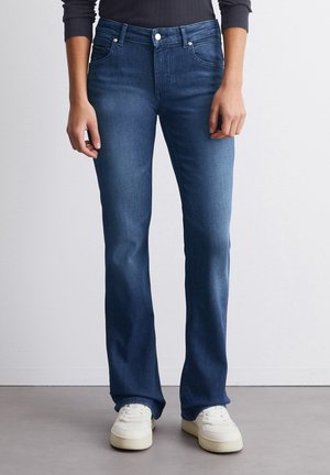 MID WAIST - Bootcut jeans - dark blue